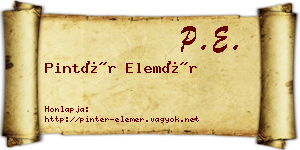 Pintér Elemér névjegykártya