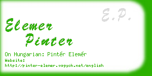 elemer pinter business card