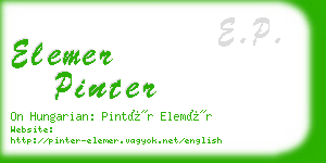 elemer pinter business card